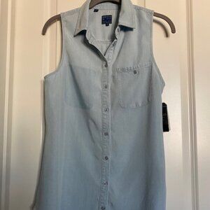 Have one to sell? Sell now Guess Sleeveless Shirt/Vest Light Washed Denim Size S